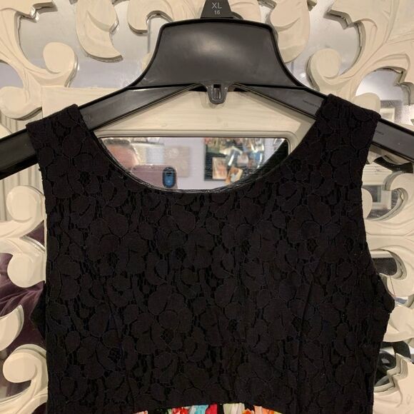 LA CONDUCT | Girls Black High Low Multi Colored Floral Party Church Summ… - Picture 2 of 7